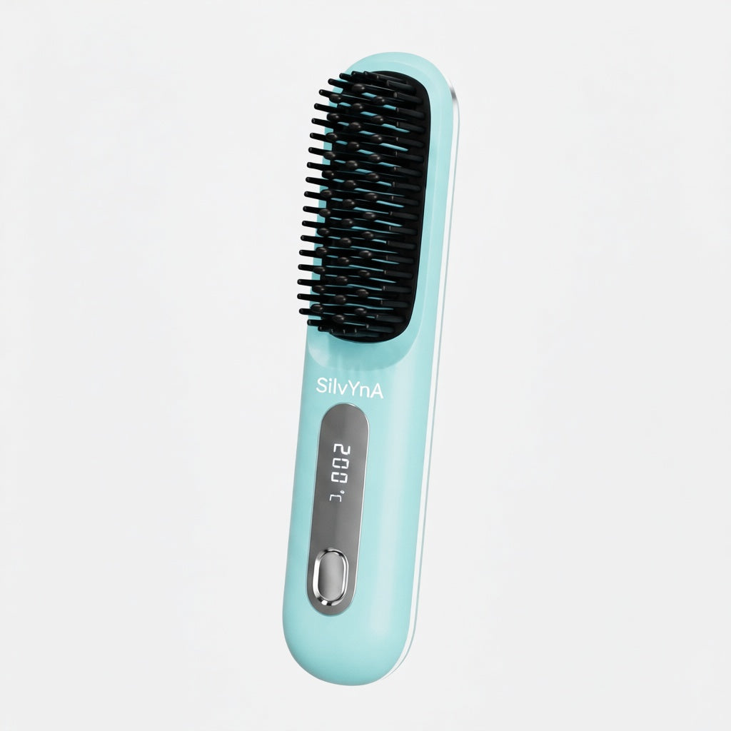 Brosse Coiffante Cheveux Courts & Mi-Longs - Anti Frisottis, Coiffure Prête en 5 Minutes