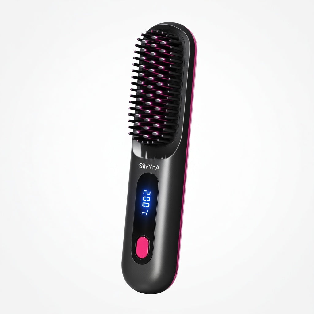Brosse Coiffante Cheveux Courts & Mi-Longs - Anti Frisottis, Coiffure Prête en 5 Minutes