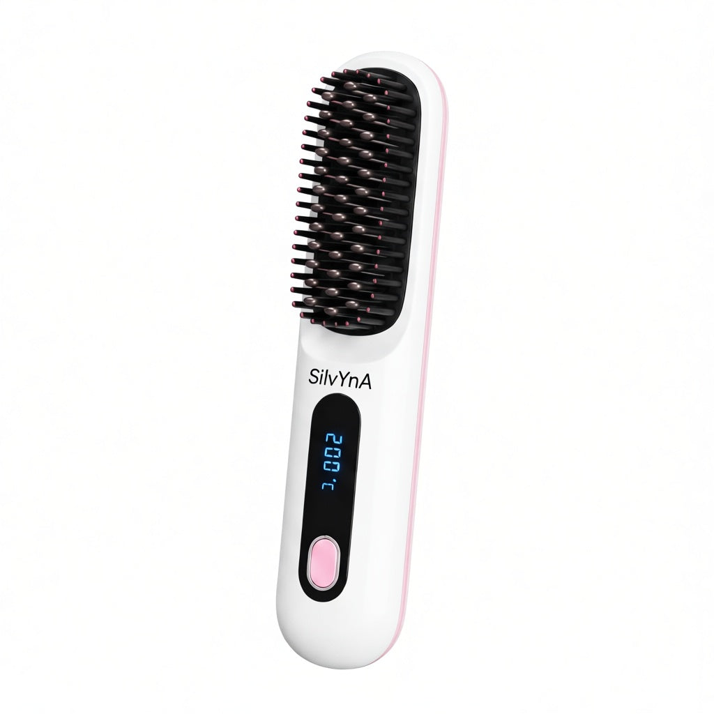 Brosse Coiffante Cheveux Courts & Mi-Longs - Anti Frisottis, Coiffure Prête en 5 Minutes