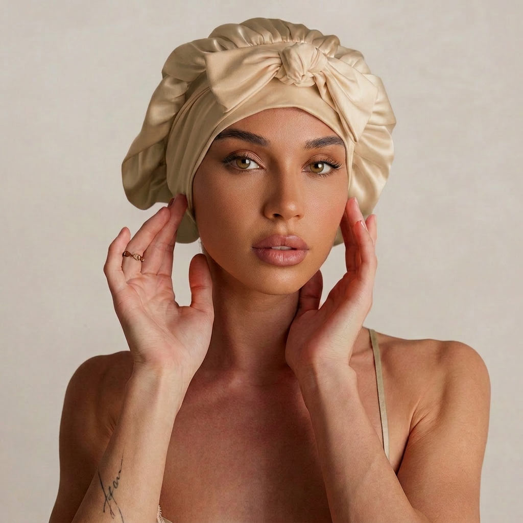 Bonnet à nœud papillon en pure soie