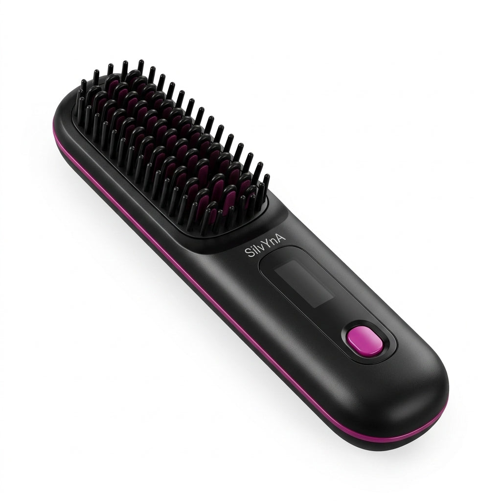 Brosse Coiffante Cheveux Courts & Mi-Longs - Anti Frisottis, Coiffure Prête en 5 Minutes