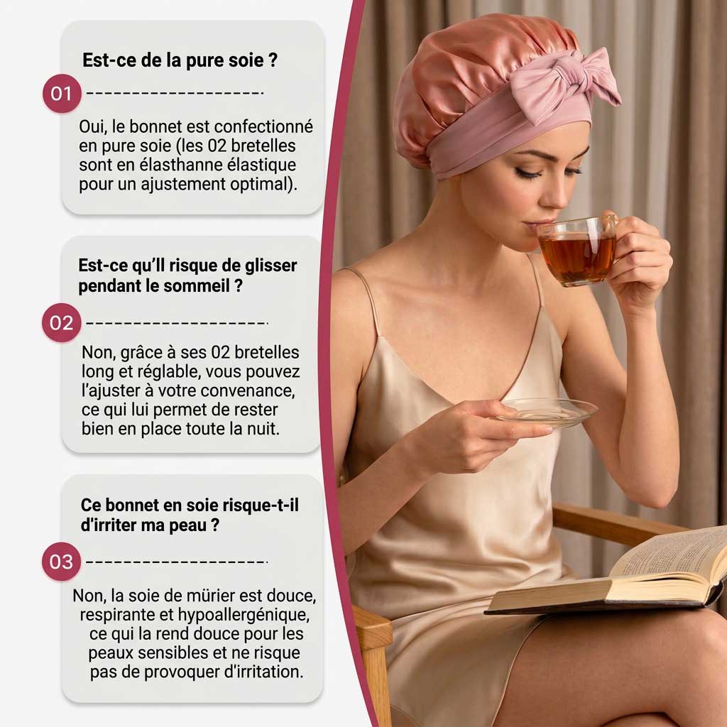 Bonnet à nœud papillon en pure soie