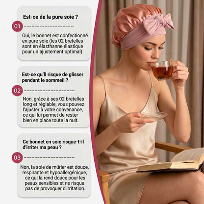 Bonnet à nœud papillon en pure soie