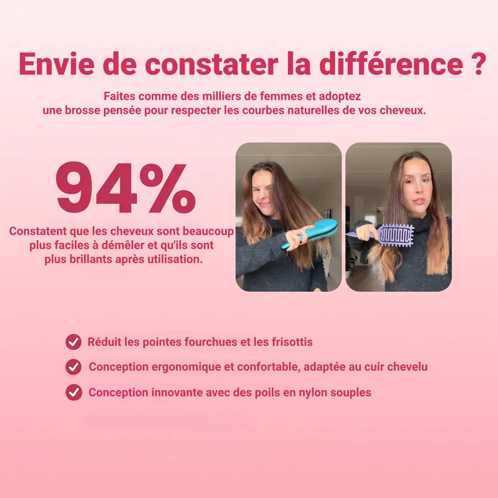 Peigne à Boucles Définies - Démêlage Doux et Sculpte Sans Casser