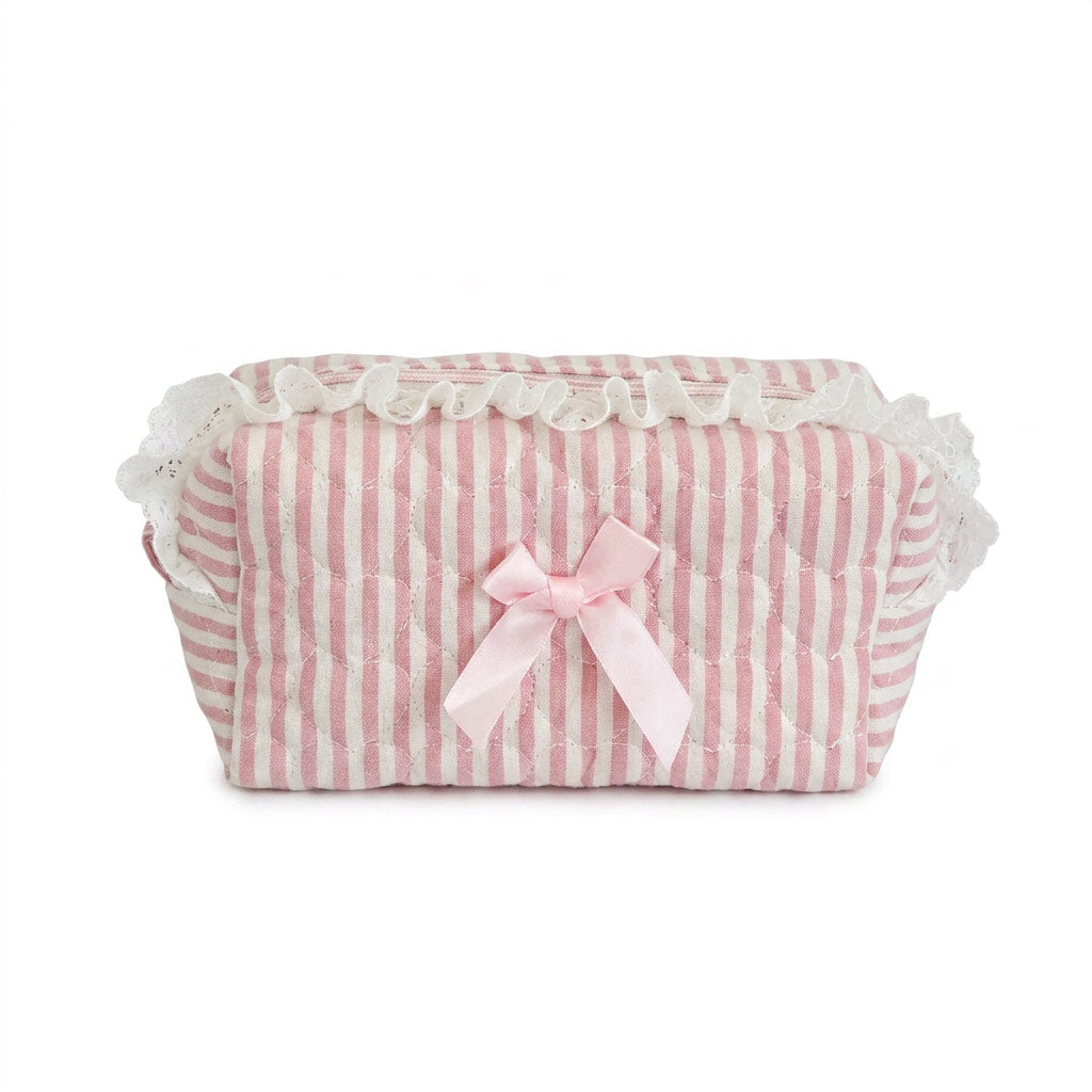 Trousse d'accessoires de coiffure en dentelle rose - Élégance florale raffinée